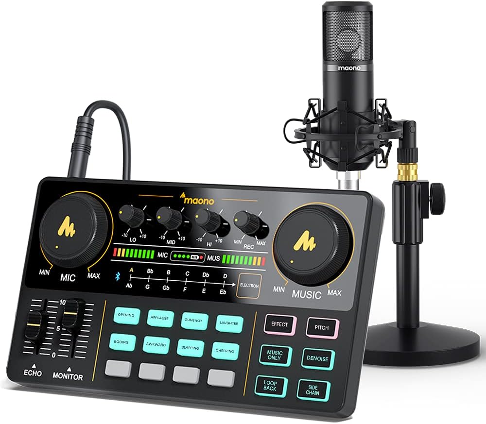 Portable All-In-One Podcast Production Studio with 25mm Large Diaphragm Microphone O6597