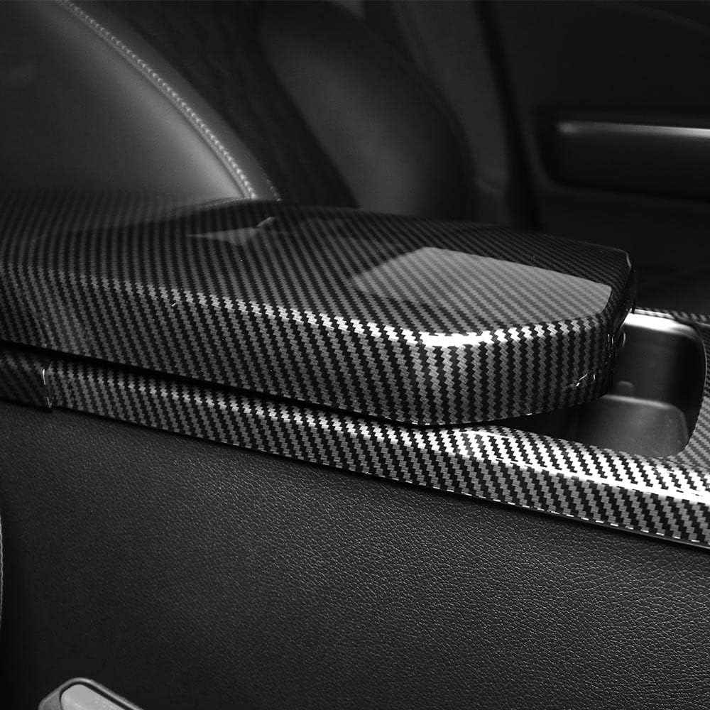 Carbon Fiber Central Console Armrest Panel Cover Trim M1130