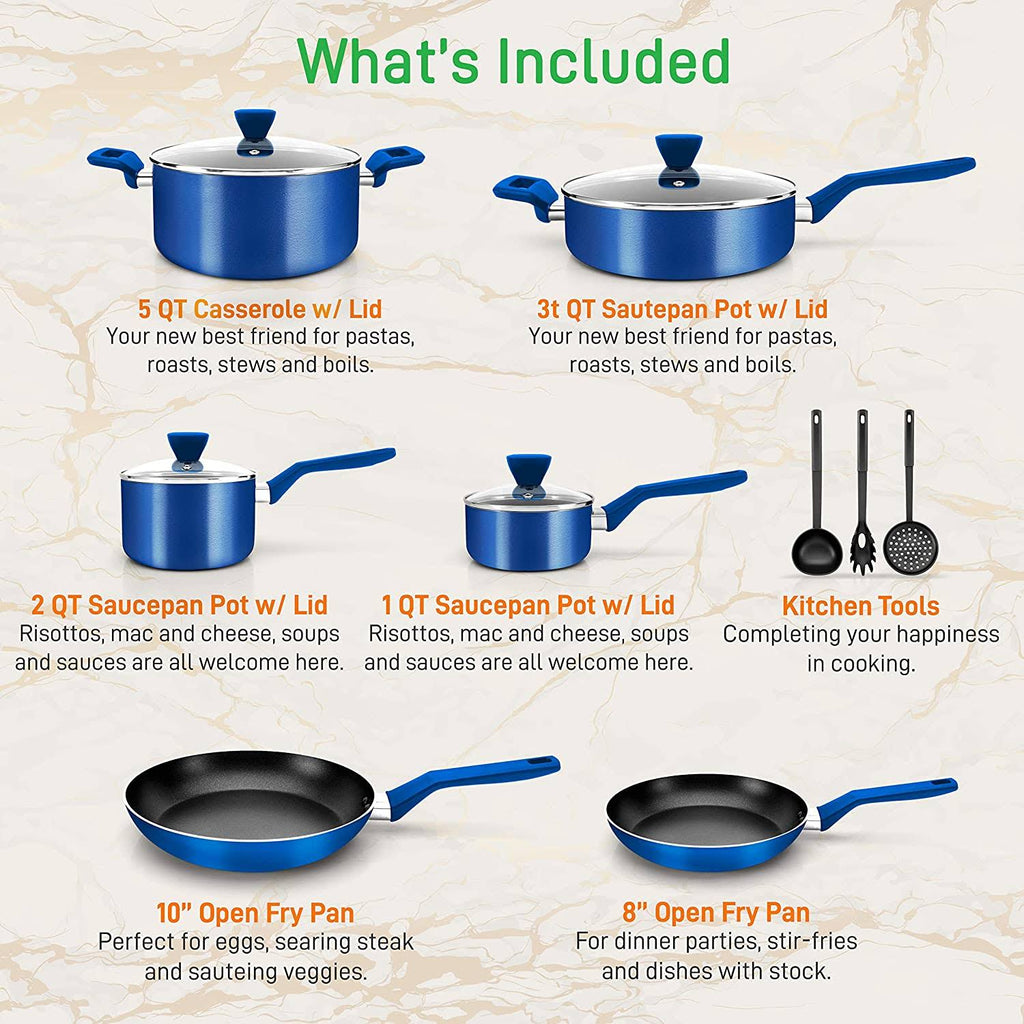 13-Piece Non-Stick Aluminum Cookware Set M68232