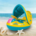 Inflatable Swimming Ring Baby Pool Float with Canopy Sunshade Roof M26625