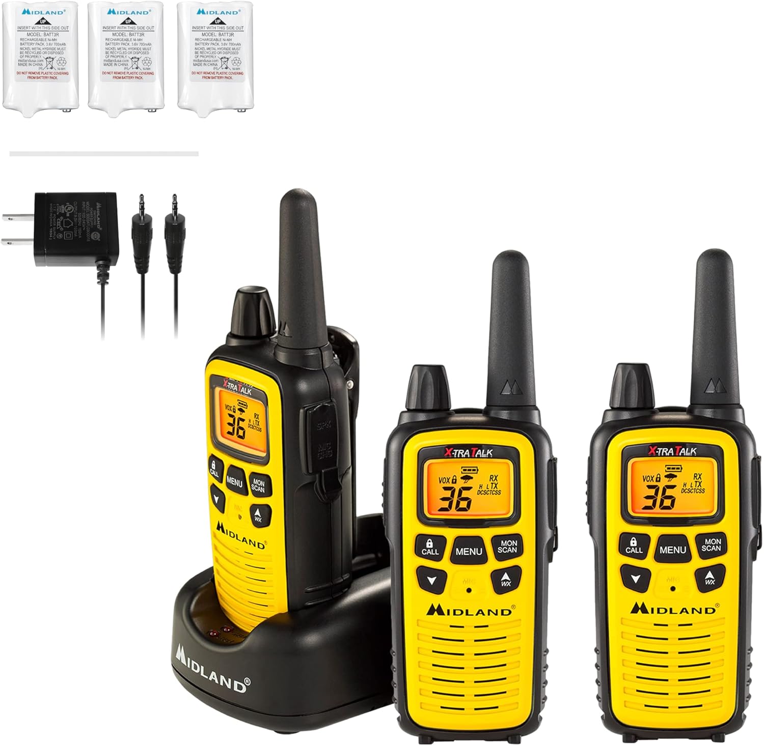 36 Channel FRS Two-Way Radio Pair Pack Yellow Black F6350