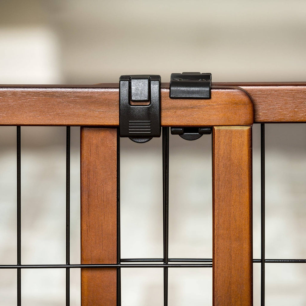 Freestanding Pet Gate, Brown/Black O869