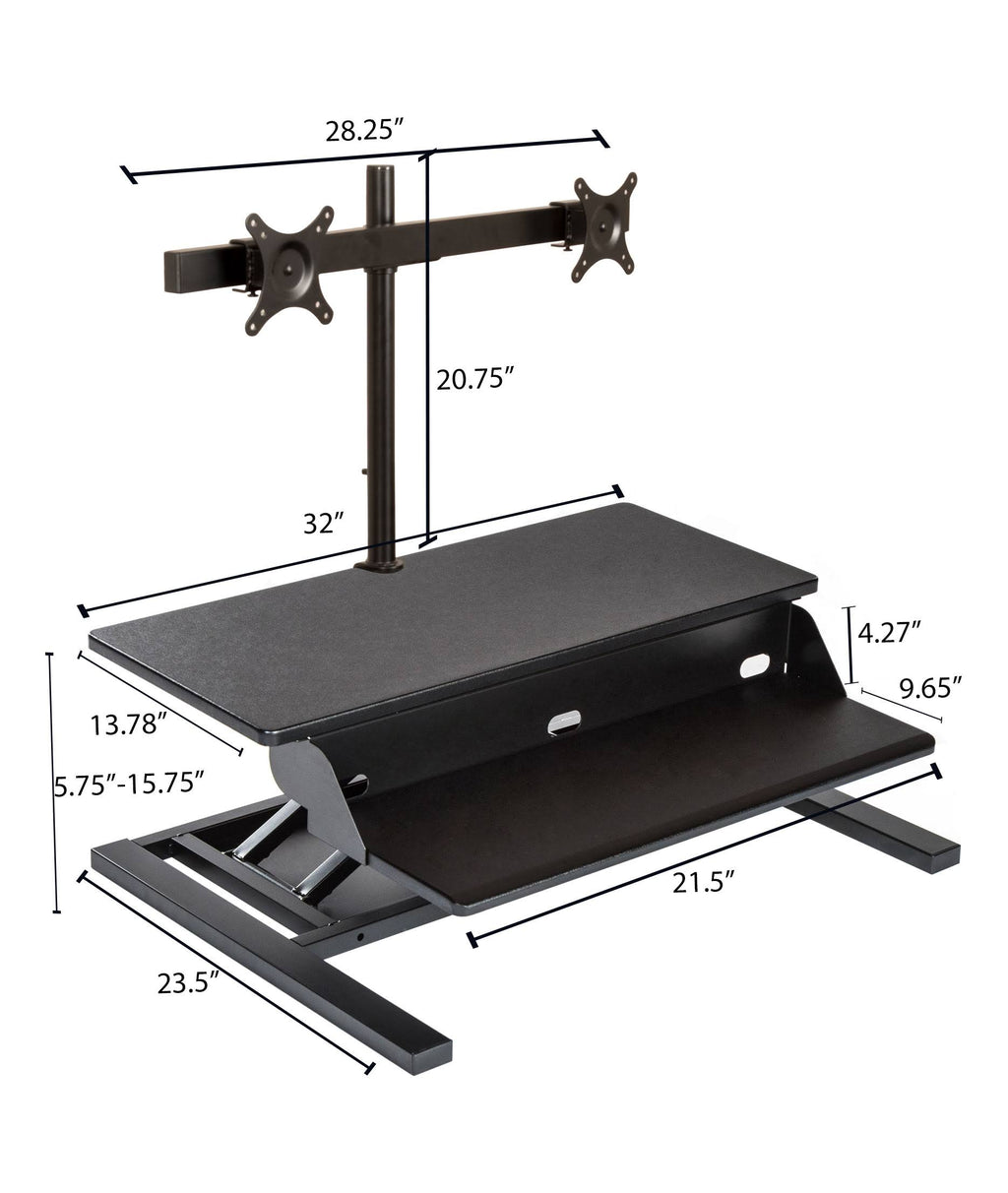 Adjustable Standing Desk Converter with Dual M I6446