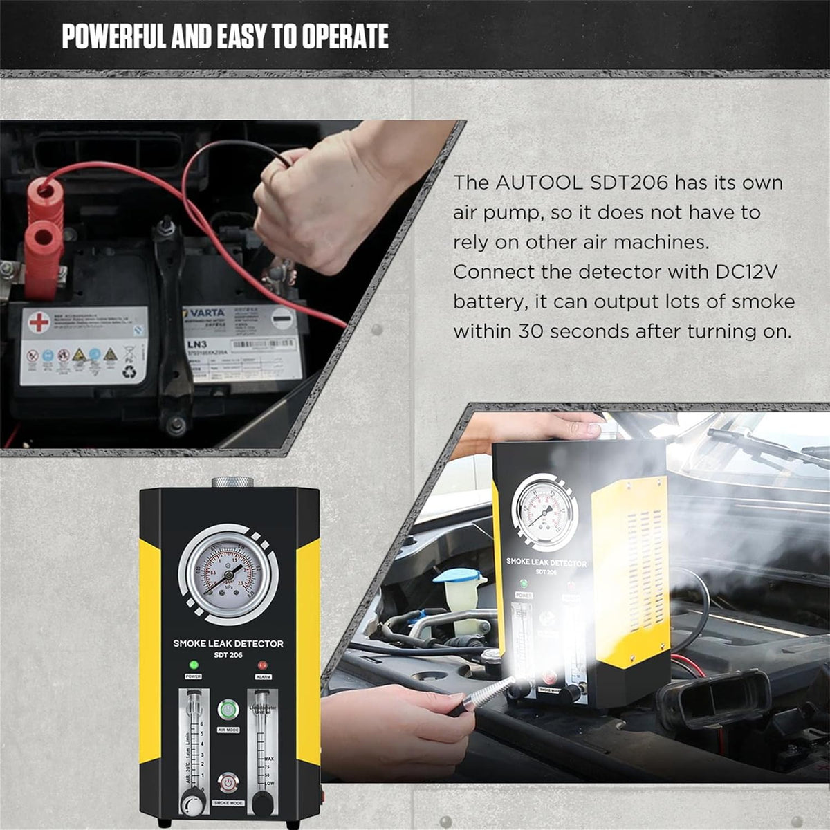 Automotive Smoke Machine Leak Detector EVAP 12V Car Pipe System Smoke Tester with Adjustable Flow Meter K286679