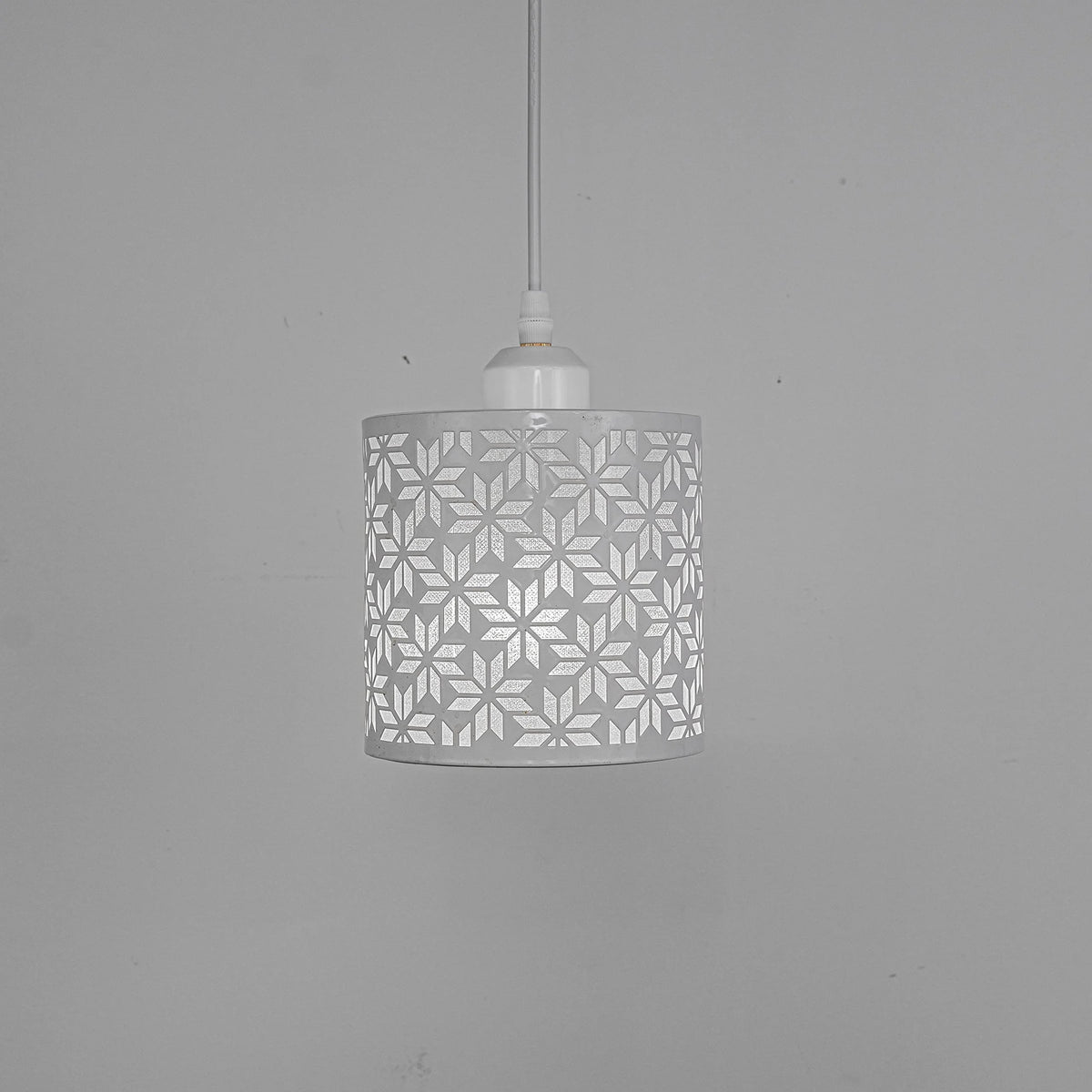 Rechargeable Battery Operated Pendant Light with Sleeve&Round Hook RGB Mode Adjustable Wire Length White Hollow Maple Leaf Shade Dimmable J886