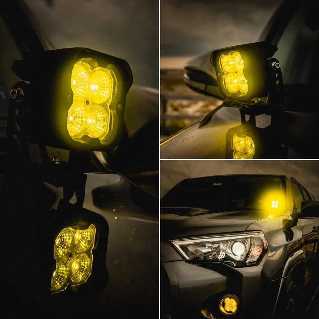 Yellow 3 inch LED Pods Flood Beam Off Road 36W, Pair N448