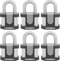 50mm Laminated Steel Keyed Padlock 6-Pack G278391
