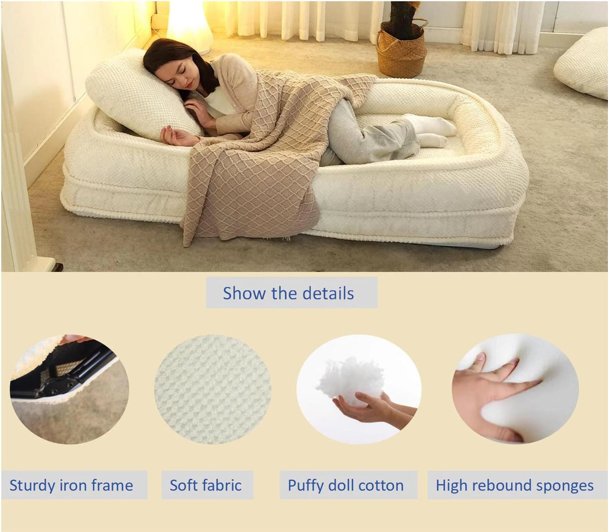 Lazy Sofa Couch Bed with 5 Adjustable Positions I52558