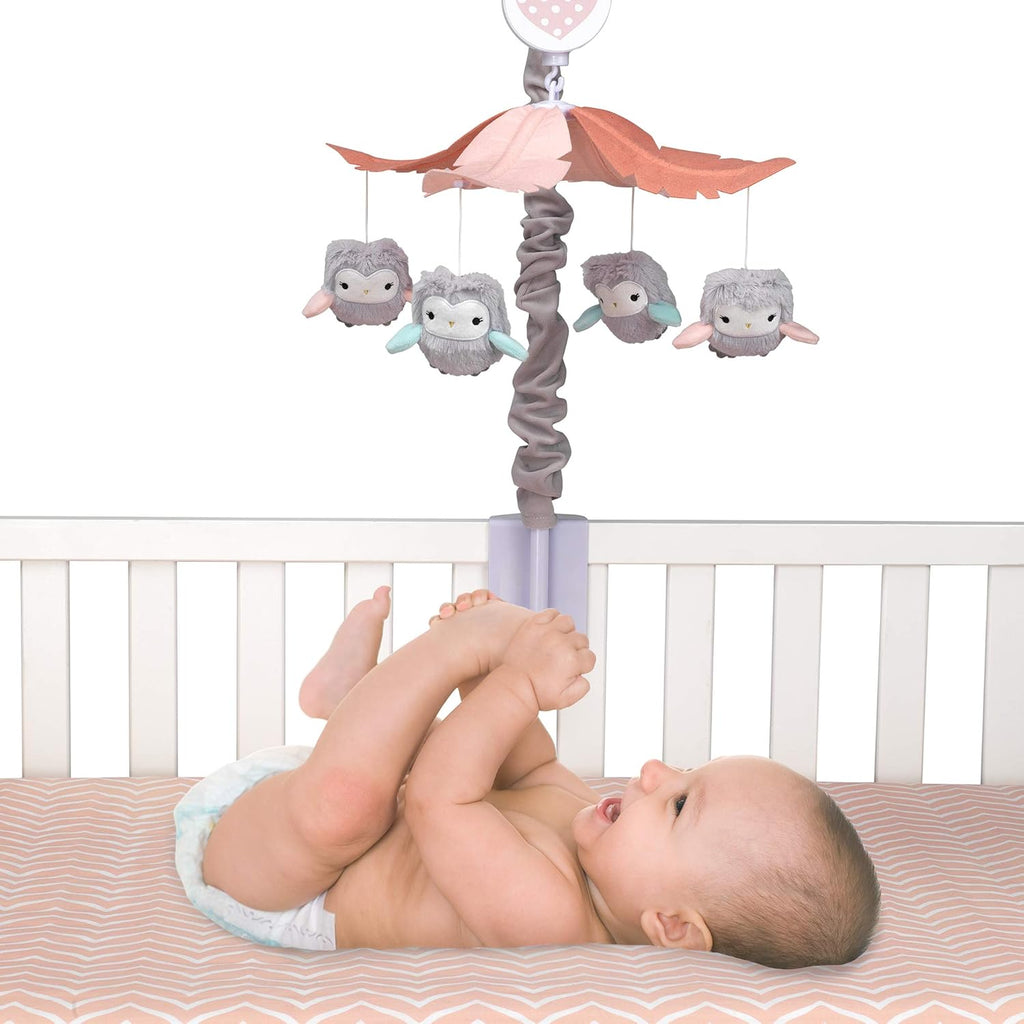Gray/Pink Musical Baby Crib Mobile G12989