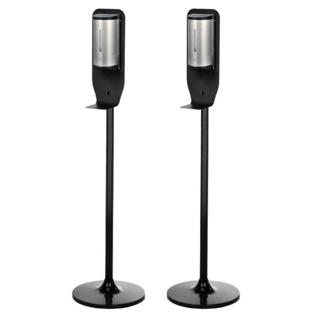 Stainless Steel 800 ml Automatic Gel Sanitizer Hand Soap Dispenser with Black Stand (2-Pack) G45180