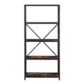 4-Tier Open Shelf Bookcase Brown D791