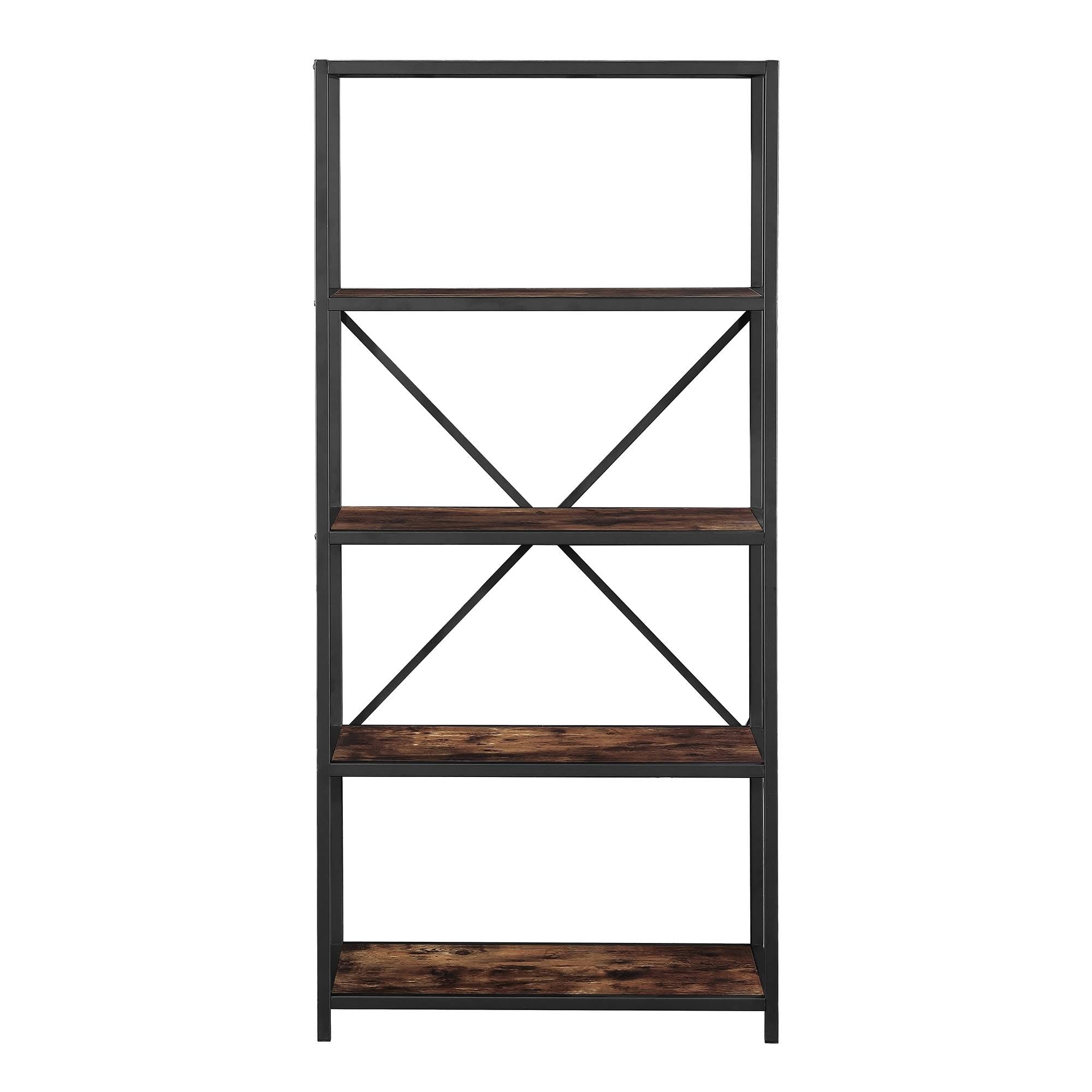 4-Tier Open Shelf Bookcase Brown D791