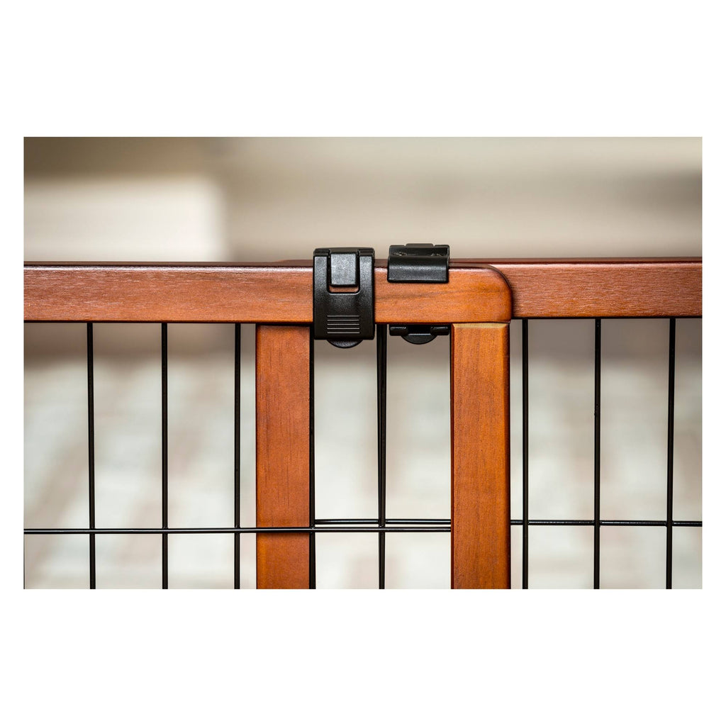 Freestanding Pet Gate, Brown/Black O869