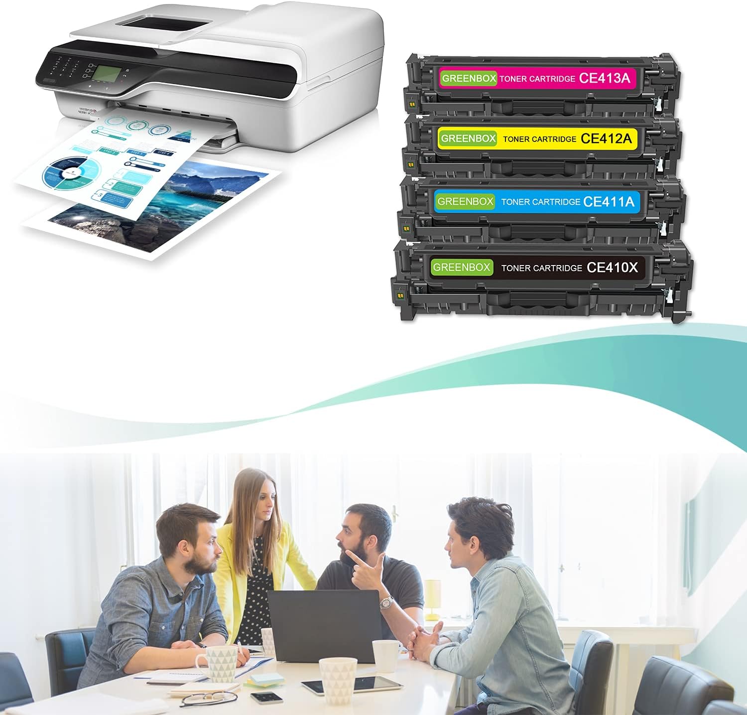 Compatible Toner Cartridge for HP 305X 305A Printer (1 Black, 1 Cyan, 1 Magenta, 1 Yellow) K61537