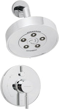 Polished Chrome Shower Head with Shower Valve Combo Shower System Y143617