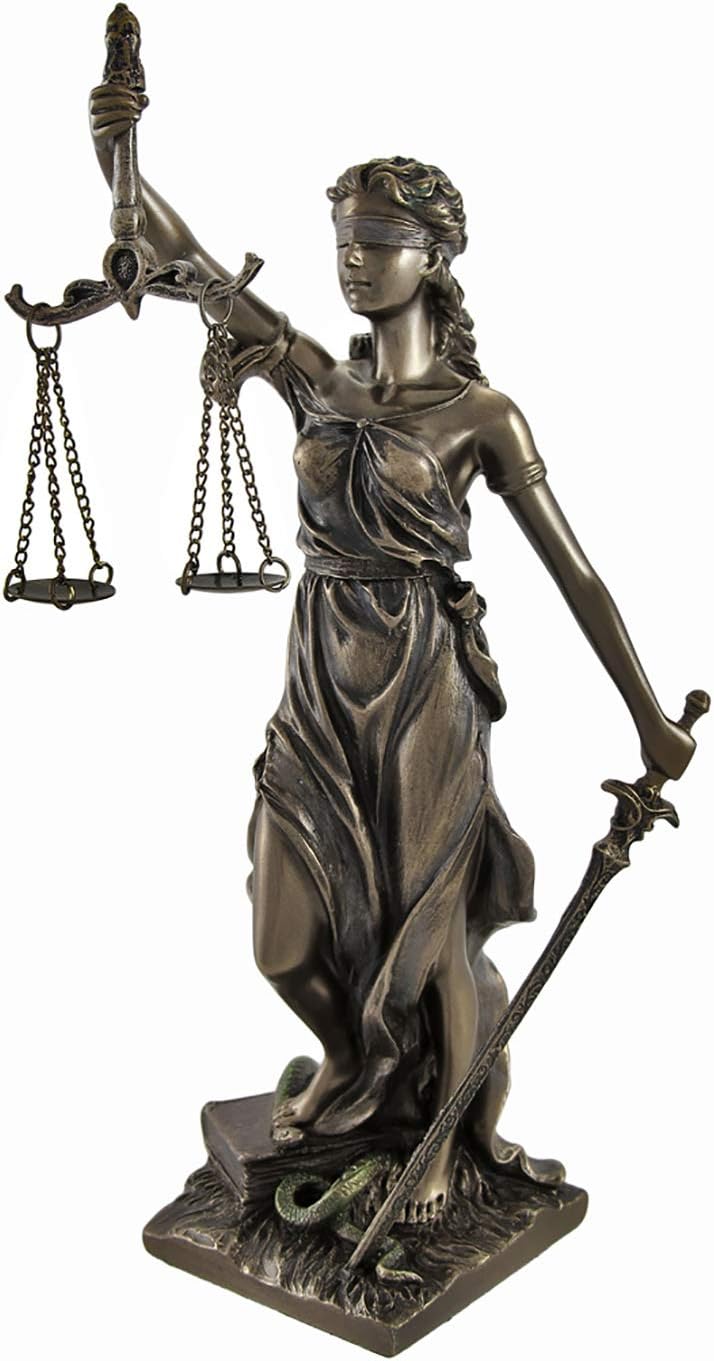 Bronzed La Justicia Statue 8 Inches High B443