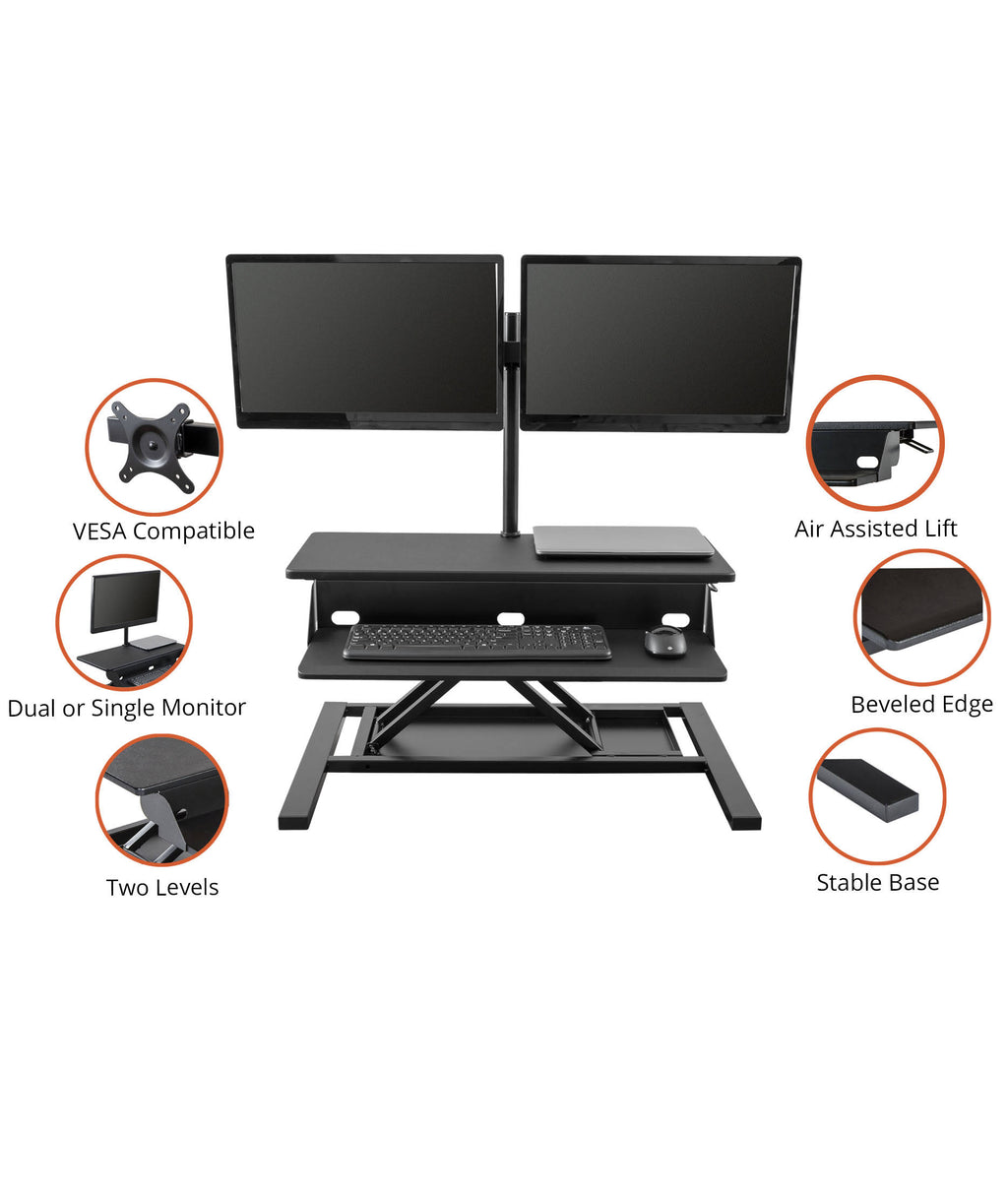 Adjustable Standing Desk Converter with Dual M I6446