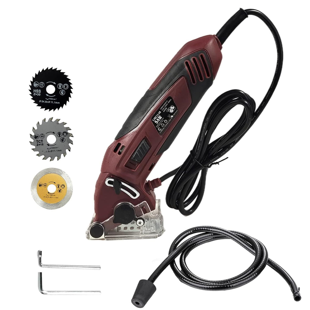 400W Compact Circular Saw Set with 3 Carbide Tipped Blade, Tool Box, Gloves P39206