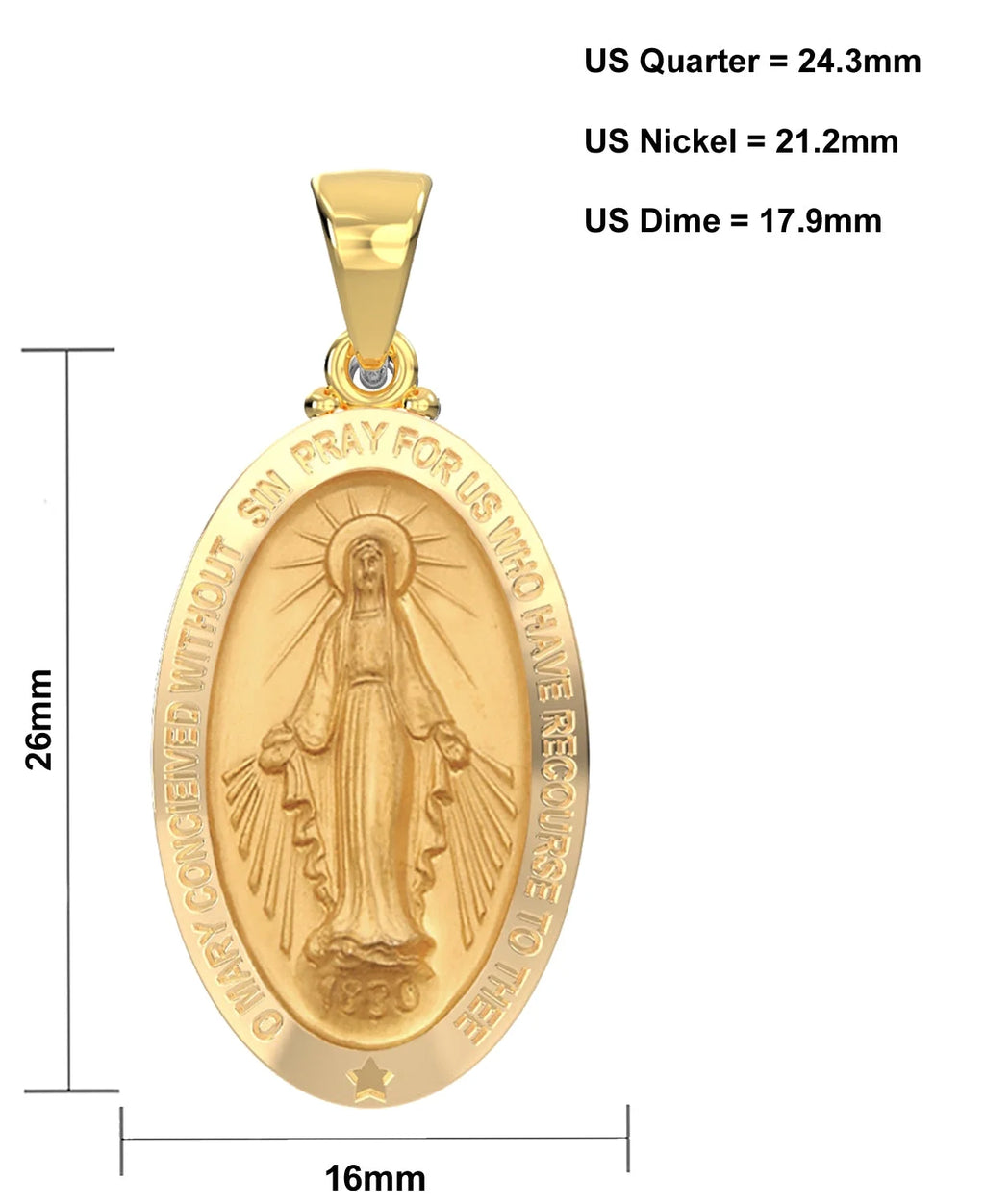 14K Yellow Gold Oval Pendant Necklace F6529