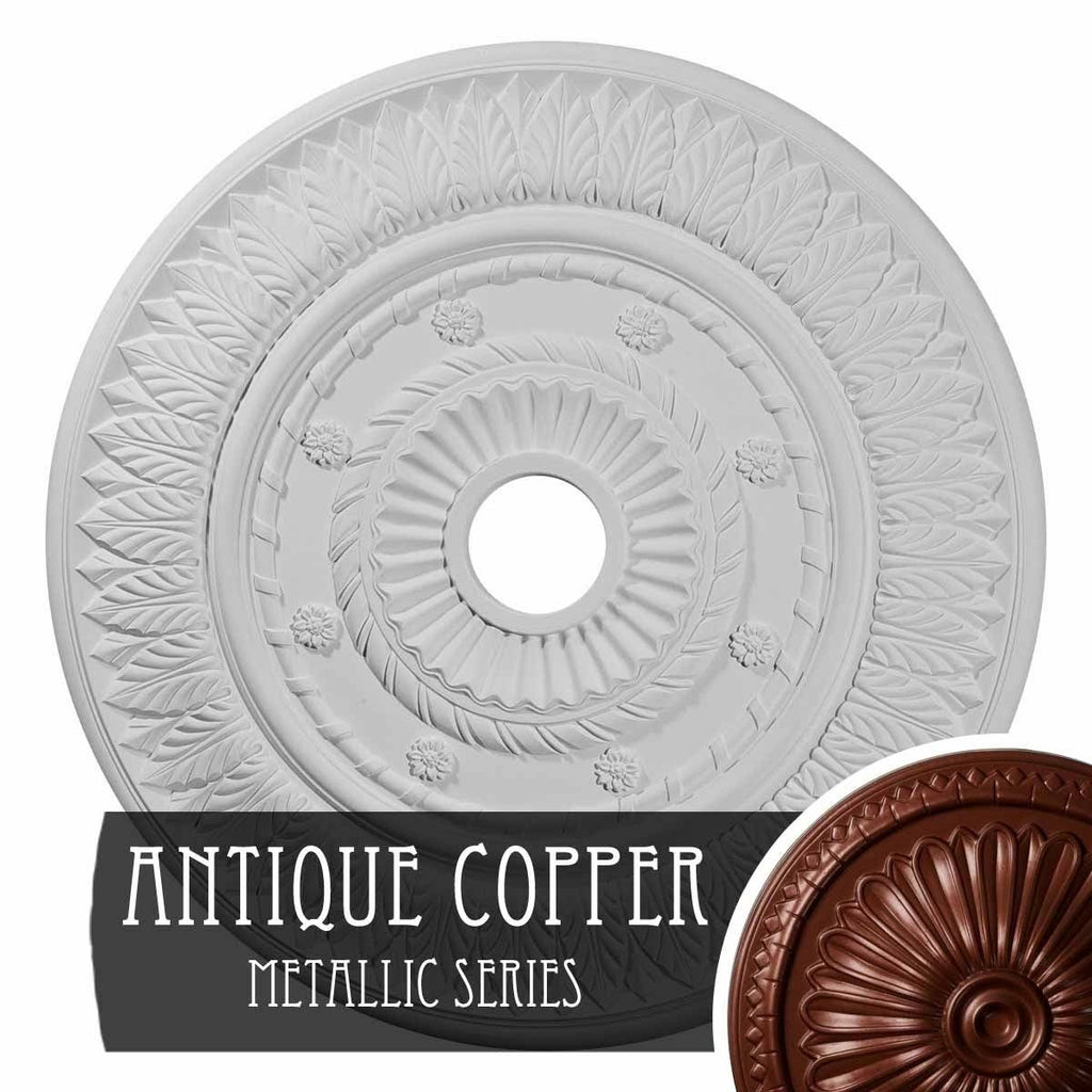 26 3/4x22OD x 3 5/8x22ID x 1 1/8x22P Leaf Ceiling Medallion T824