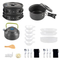 Non-Stick Camping Cookware Mess Kit with Pot, Pan, and Kettle F702393